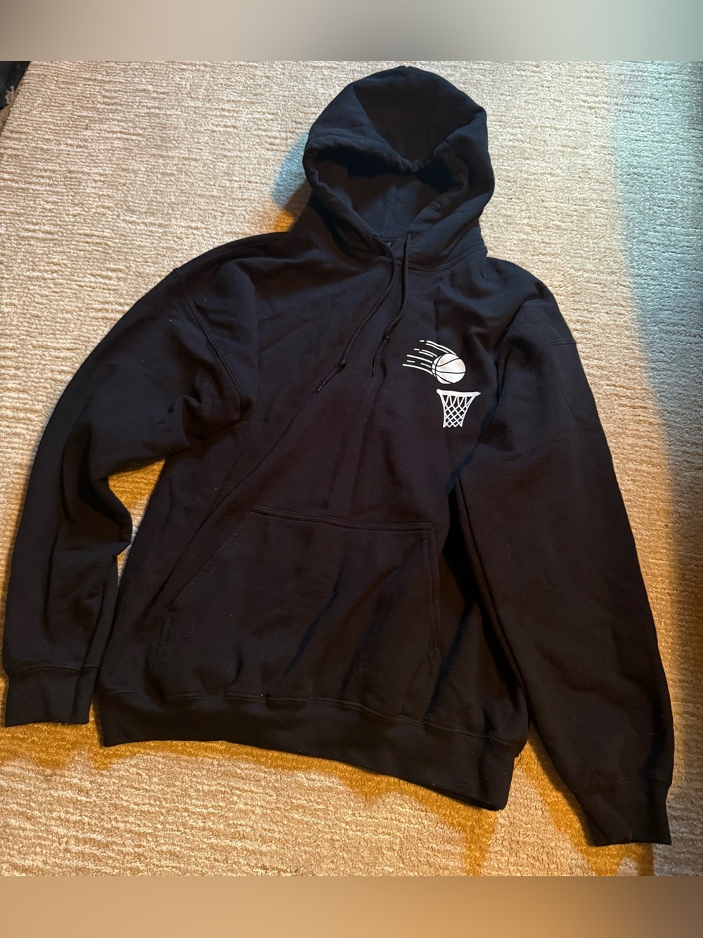 Black Basketball Graphic Hoodie - too busy getting buckets